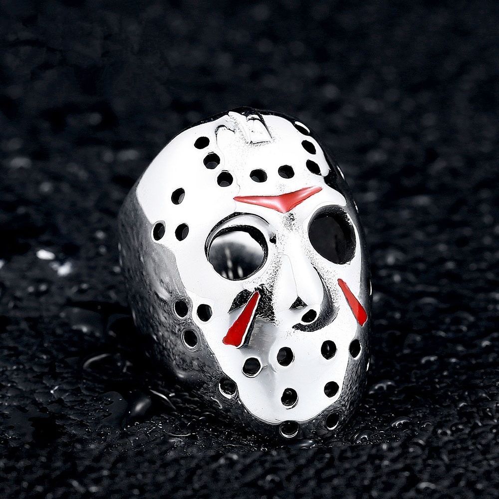 Punk Freitag der 13. Jason Voorhees Maske Ringe für Männer Gothic Ring Dropshipping heißen Verkauf Großhandel
