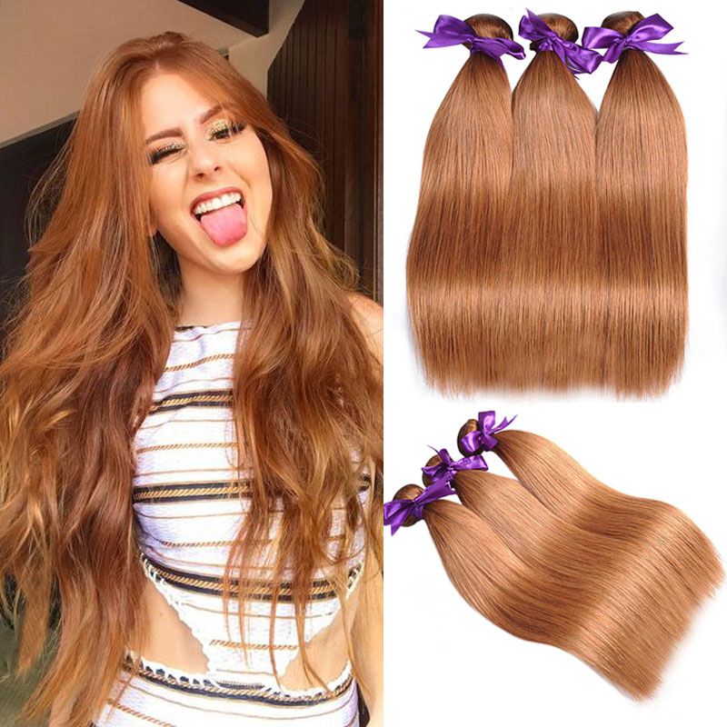 Grade 9a Mink Peruvian Straight Human Hair 3 Bundles Weave Light