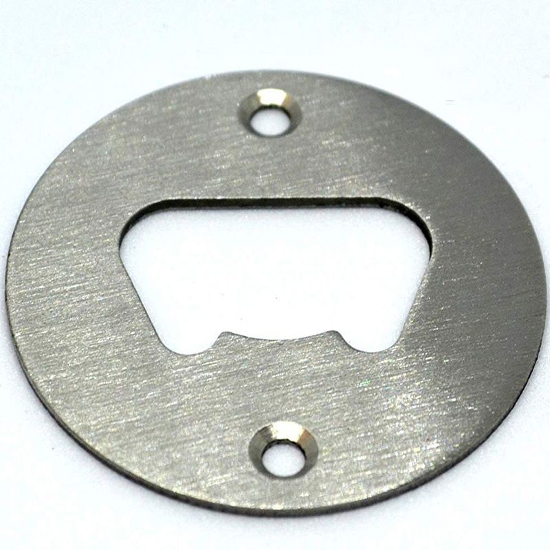 2021 Stainless Steel Bottle Opener Part With Countersunk Holes Round Or