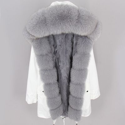 grey fox fur collar
