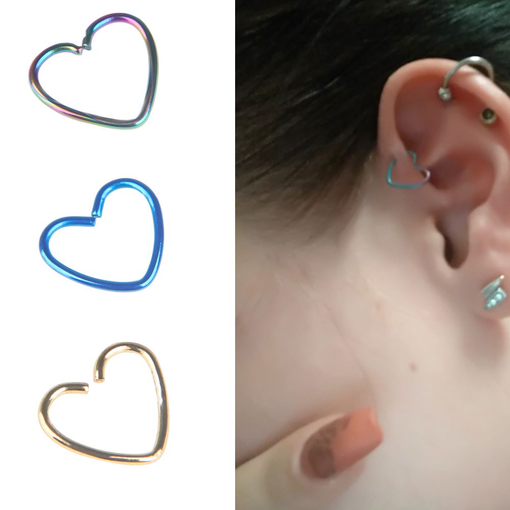 heart hoop cartilage earring