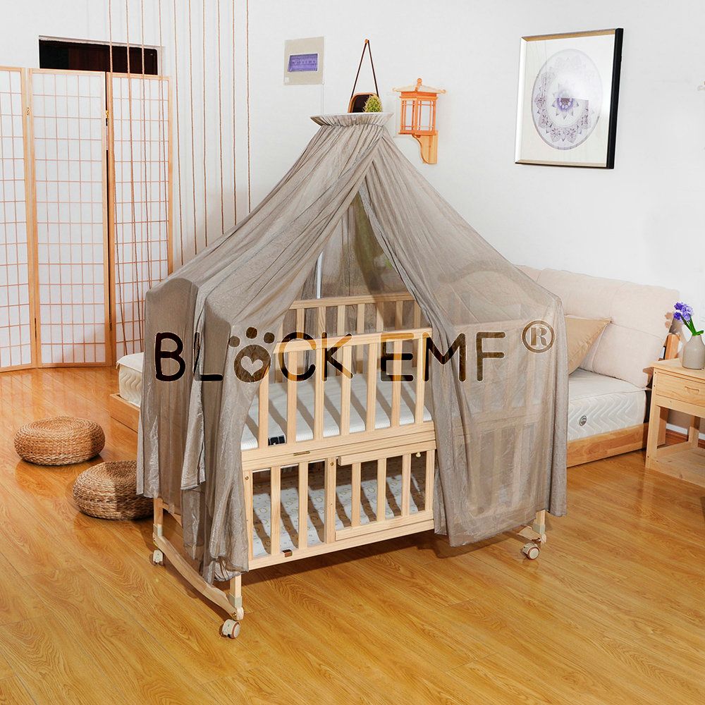 Acheter Bloc Fem Anti Rayonnement Transparence Tissu Maille Canopee Lit Bebe Moustiques Filet Pour Proteger La Sante Des Enfants De 125 22 Du Block Emf Fr Dhgate Com