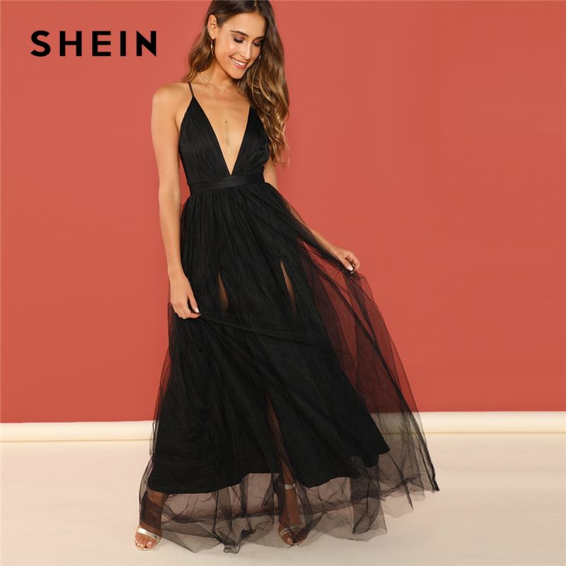 Vestidos negros shein cheap