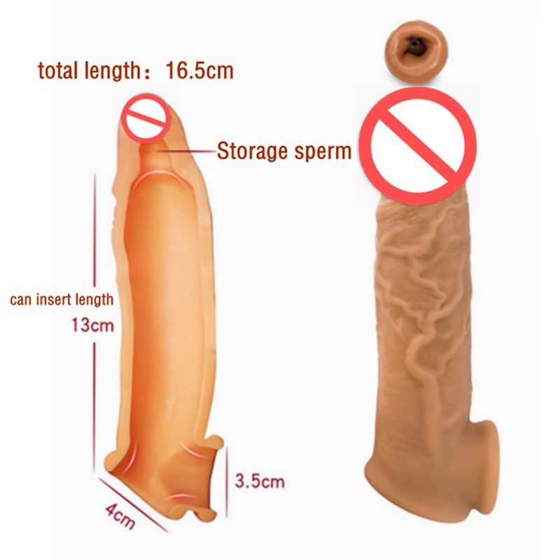Silicone Enlargement Penis Sleeve Extender Cock Enlargement