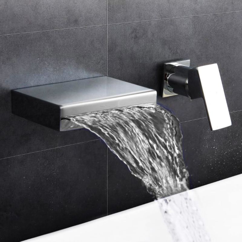 2020 Chrome Tub Faucet Conceal Wall Mounted Bathroom Waterfall