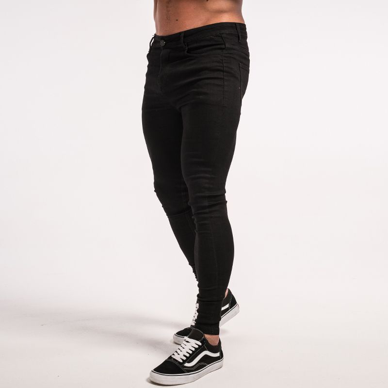 mens black super spray on skinny jeans