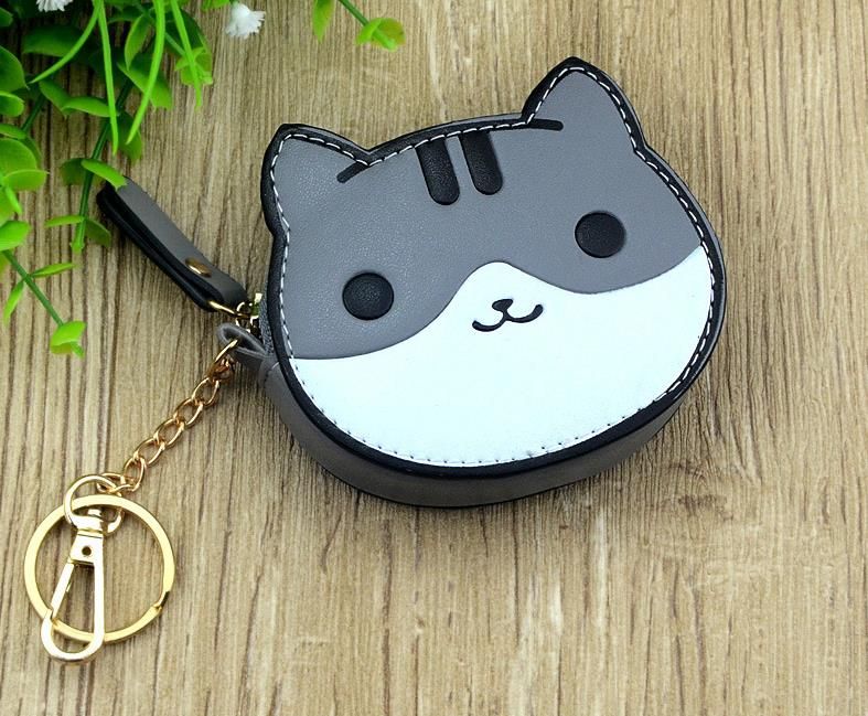 leather cat keychain