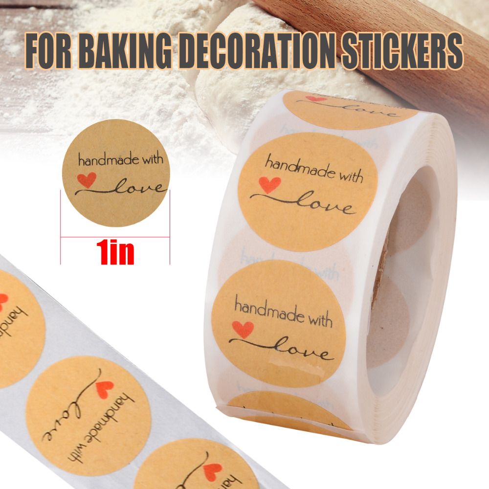 2 Rolls Round Labels Decorative Handmade Label Sticker for Kids Gift Scrapbook