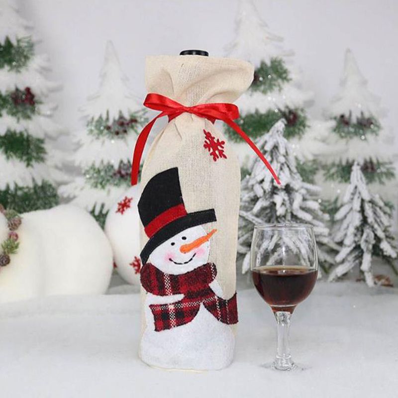 Table Decorations Wine Bottle Champagne Cover Holder Christmas Reusable Wine Bags Christmas Decorations Decorating Christmas Decorating Christmas Ornaments From Williem 21 59 Dhgate Com
