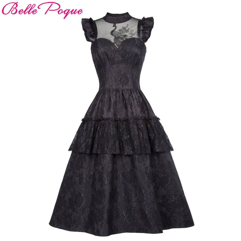 black lace gothic dress