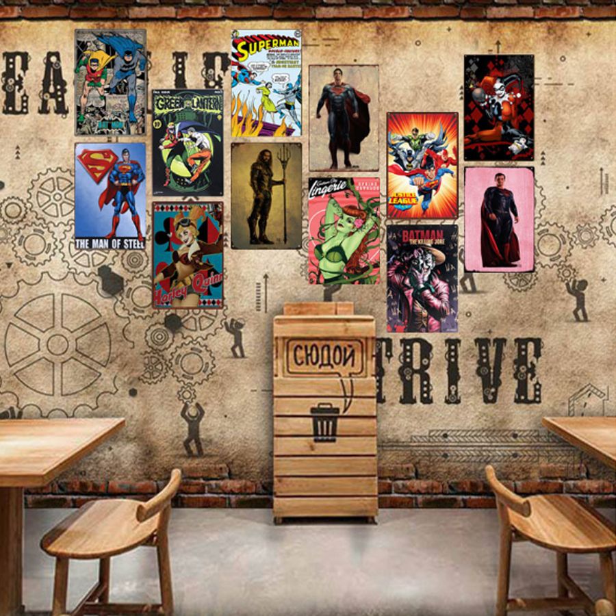 Grosshandel 20 30 Cm Dc Comics Hero Blechschilder Vintage Poster