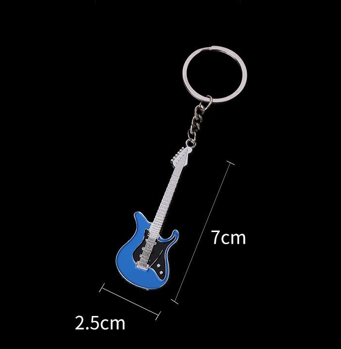 Classic Guitar Keychain Key Chain Key Ring Musical pendant For Man Women Gift 