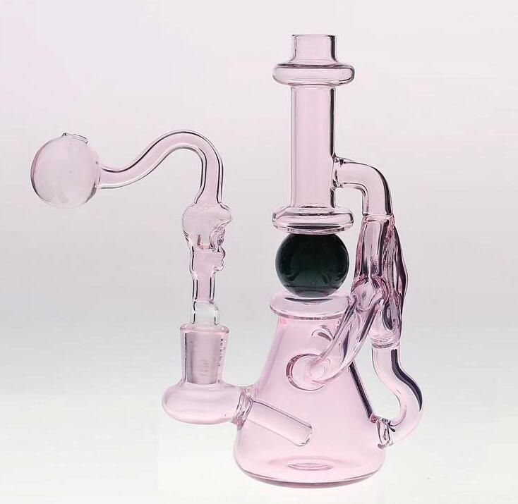 2021 19cm Pink Glass Bongs Water Pipes Cheap Joint 14.4mm Dab Rig Oil