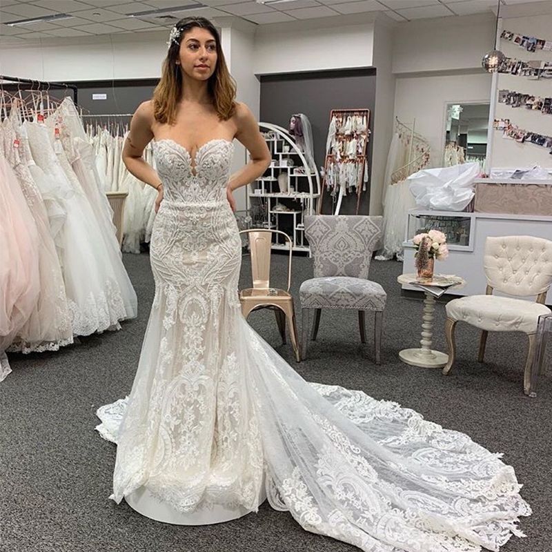 wedding dresses mermaid style sweetheart neckline