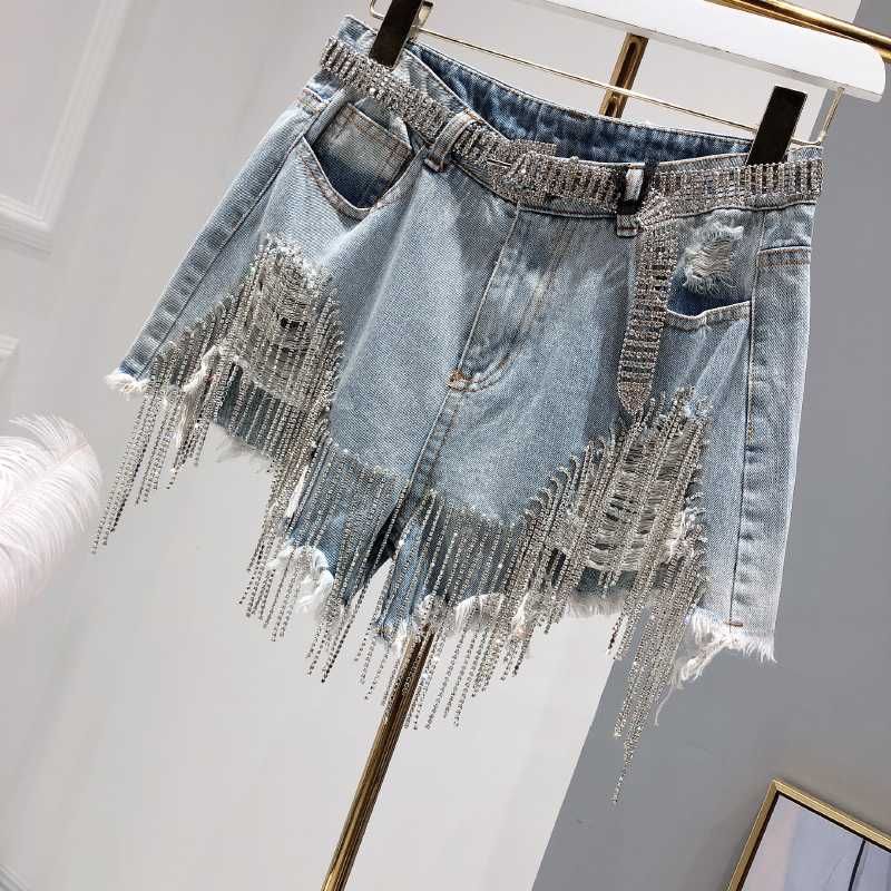 a line denim shorts