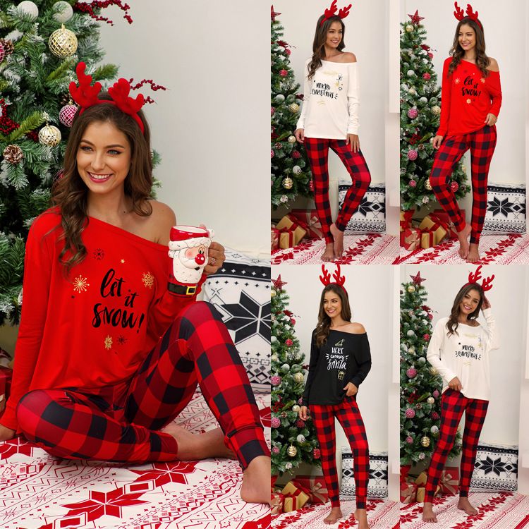 Best Quality S 5xl Family Women Girls One Shoulder Christmas Pyjamas Xmas Nightwear Pajamas Pjs Set 60323249867488 At Cheap Price Online Womens Sleepwear Dhgate Com