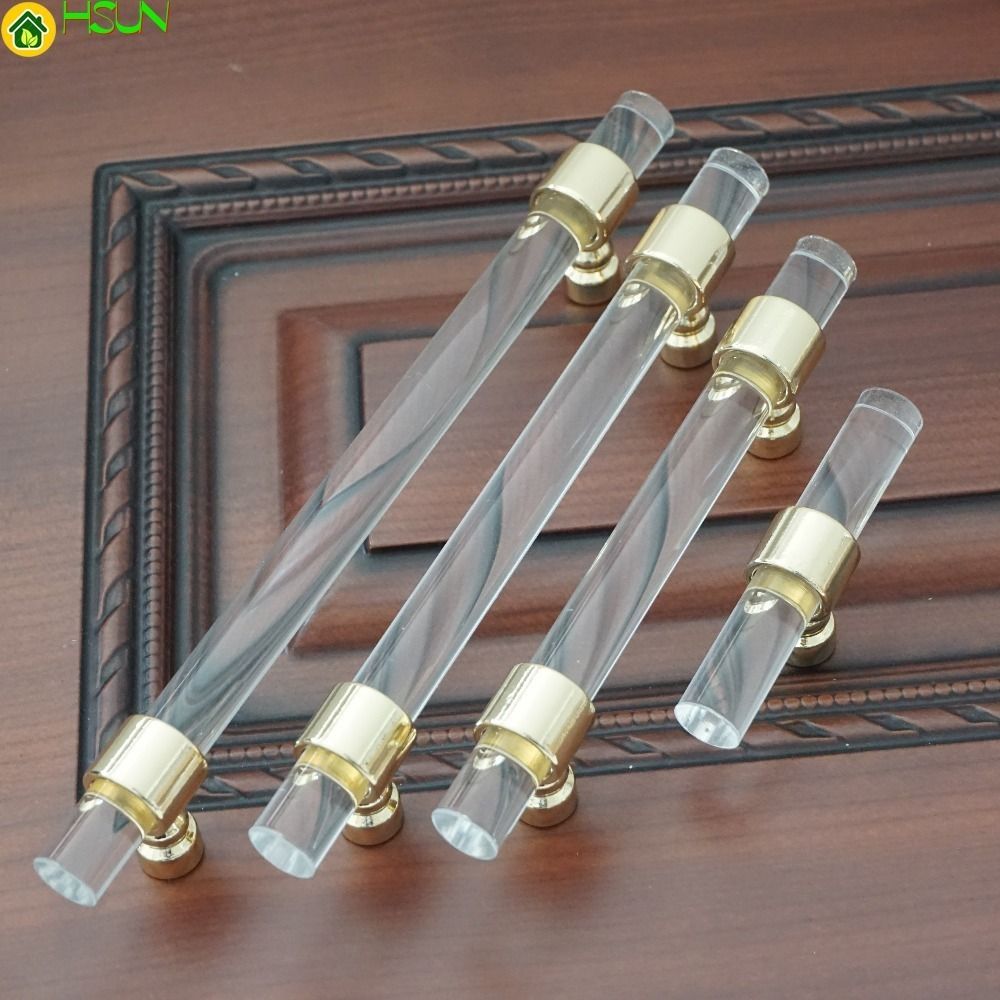 2020 3 75 5 6 3 Dresser Pulls Drawer Handle Acrylic Clear Gold