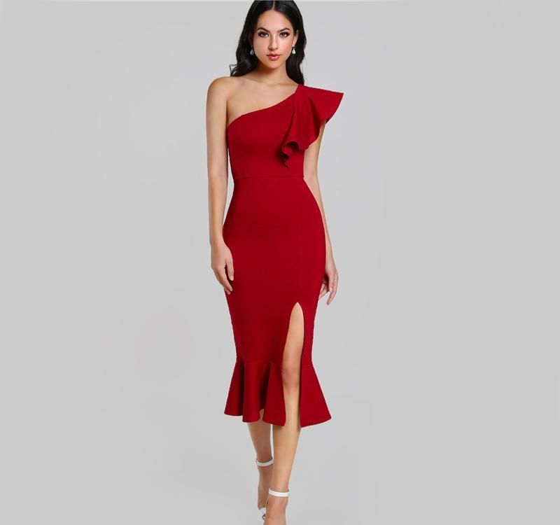 burgundy club dress