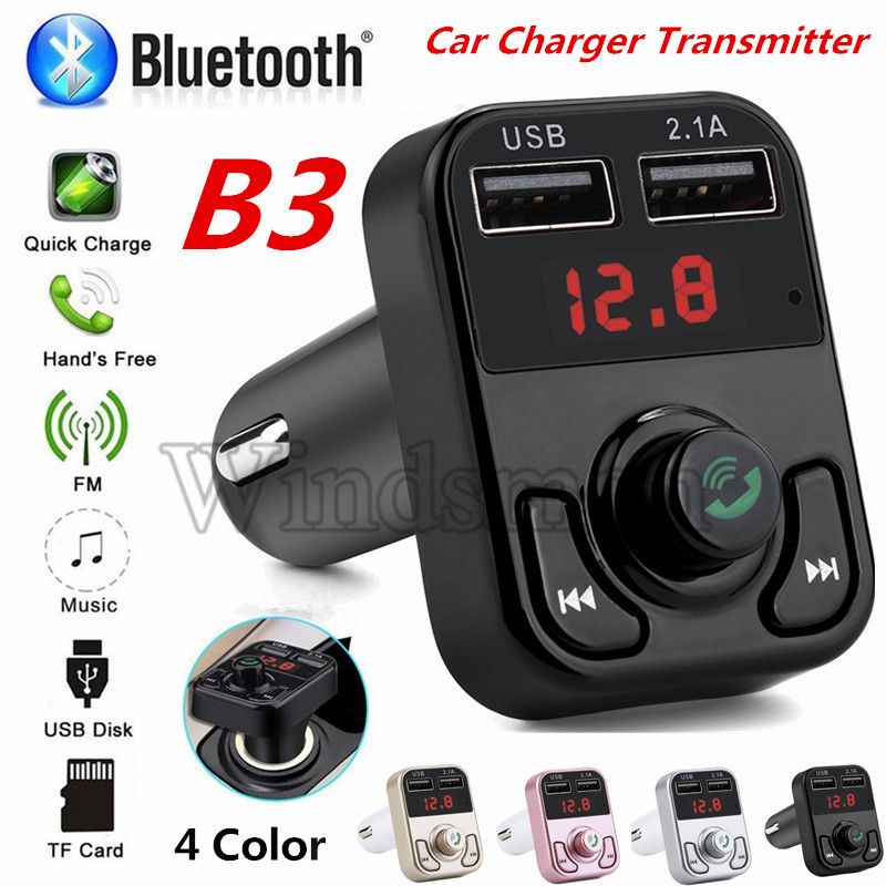 B3 Car Handsfree Wireless Bluetooth FM Transmitter Radio MP3 Player USB Charger