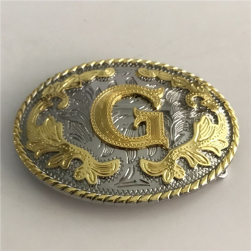 Men Vintage Initial Letters Rodeo Zinc Alloy Western Style Cowboy Belt Buckle UE