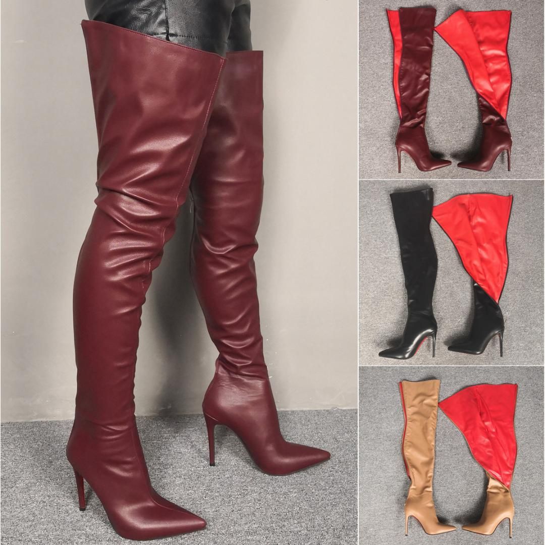 cheap black thigh high boots