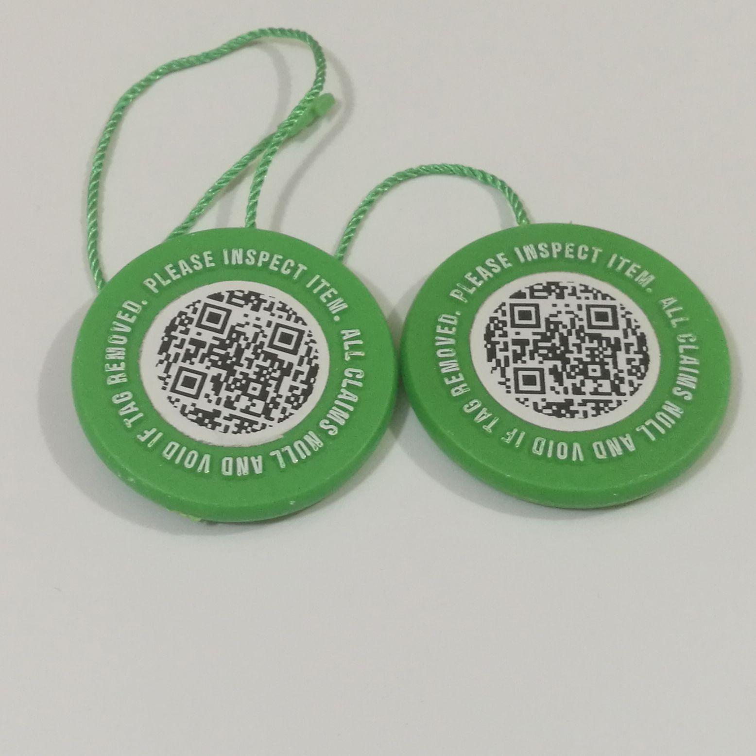 New Stock X Tag With QR Code Sticker X Card Green Round Tag Plastic For