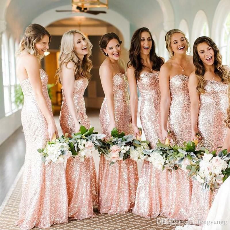 pink sequin wedding dress