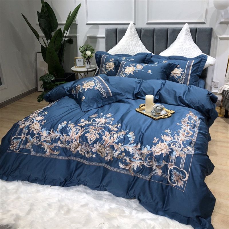 Egyptian Cotton Luxury Royal Bedding Set King Queen Size Bed Sheet