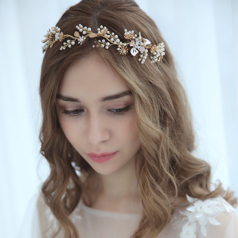 Wedding Bridal Womens Crystal Flower Leaves Pearl Decor Crown Headband Hairband hair Accessories Tiara Wedding Bridal Womens Crystal Flower Leaves Pearl Decor Crown Headband Hairband hair Accessories Tiara