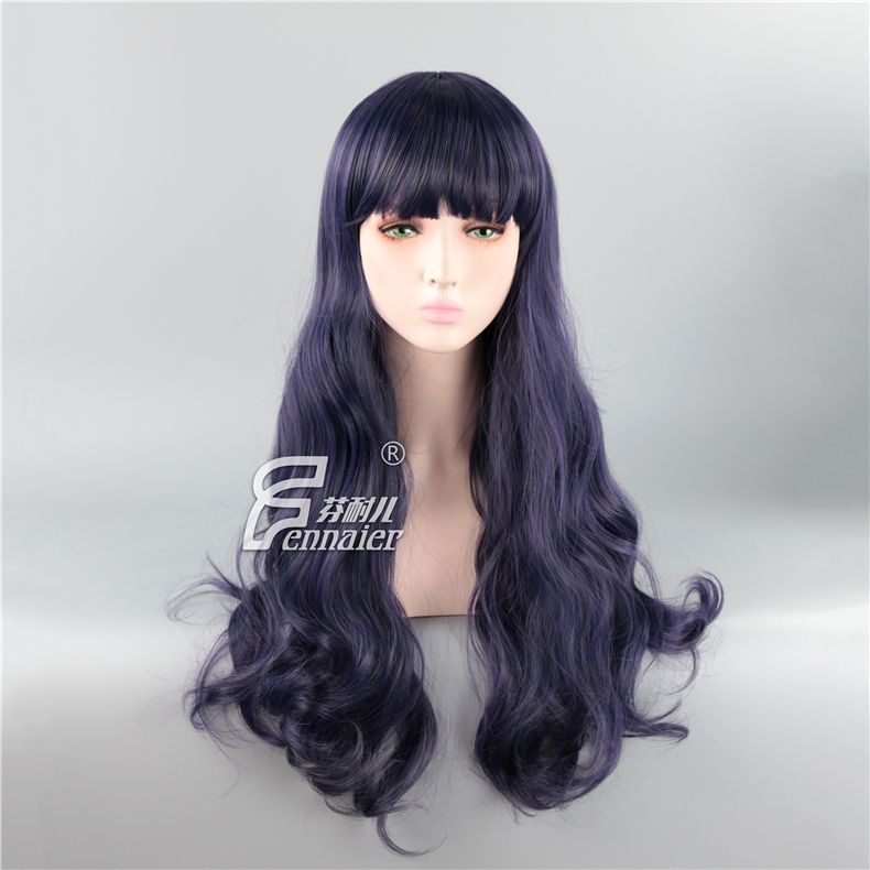 Mocha Girl Sakura Avenue Temple Knows The World Dark Gray Purple Know The World Long Curly Hair Cos Wig Spot Cheap Cosplay Costume Cheap Wigs Online