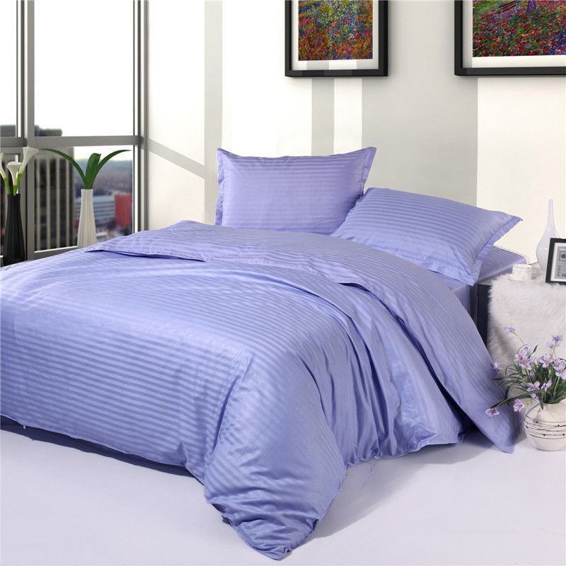 Star Hotel Pure Color 100 Cotton Bedding Set Flat Fitted Sheet