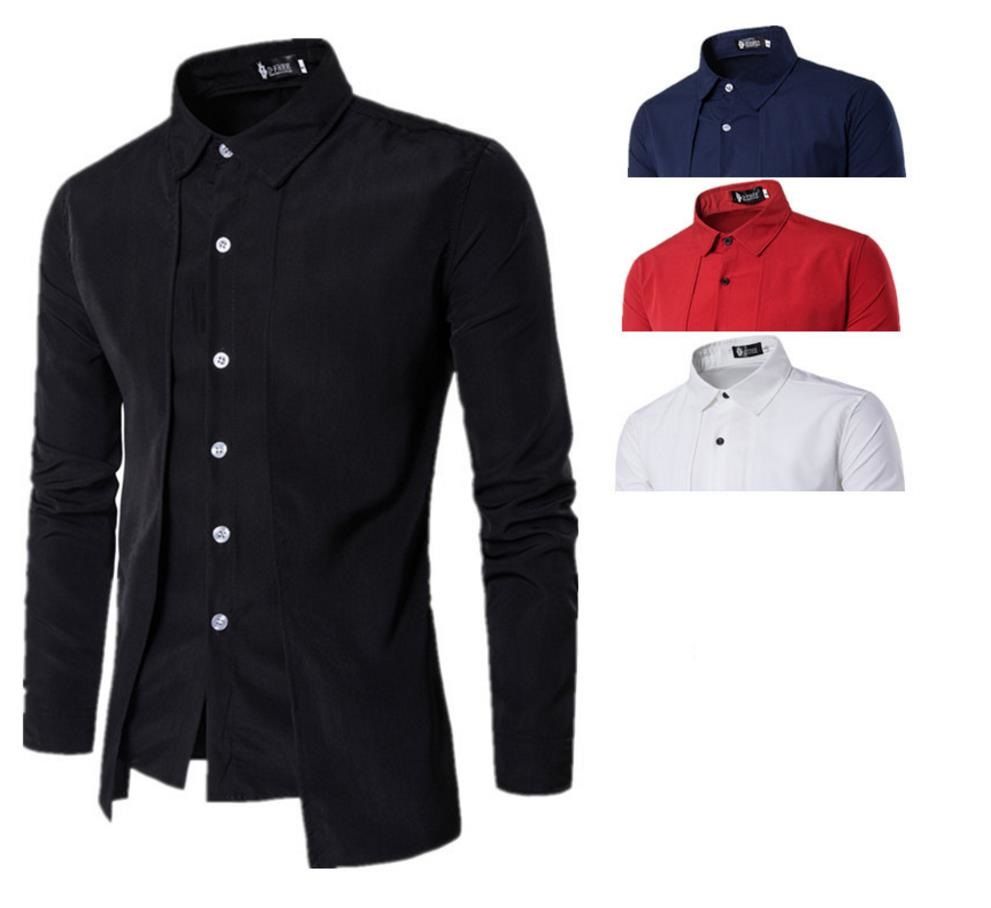 Fake Two Piece Dress Shirt Men Design 