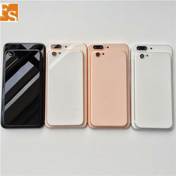 Compre O Melhor E O Mais Recente BRAND Para IPhone 6 6s 6 Mais 6s Mais  Alojamento Para O IPhone 8 Estilo De Metal De Vidro Completo Preto Branco  Vermelho Tampa Traseira
