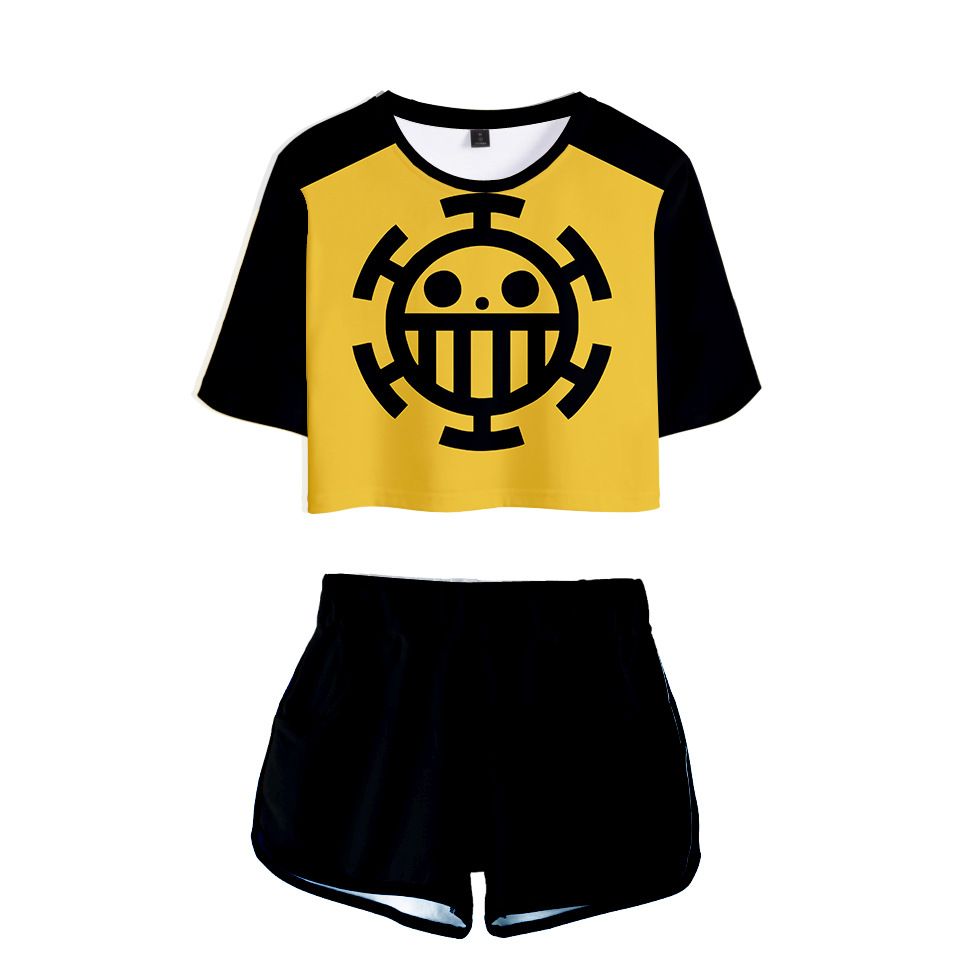 Anime One Piece 3D Print Tracksuit Women Two Piece Set Top and Shorts Luffy  Roronoa Zoro