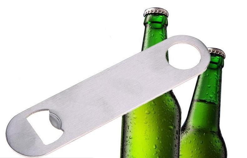 Bottle Opener Stainless Steel Flat Beer Wine Bottle Cap Opener Bar Kitchen Tool 