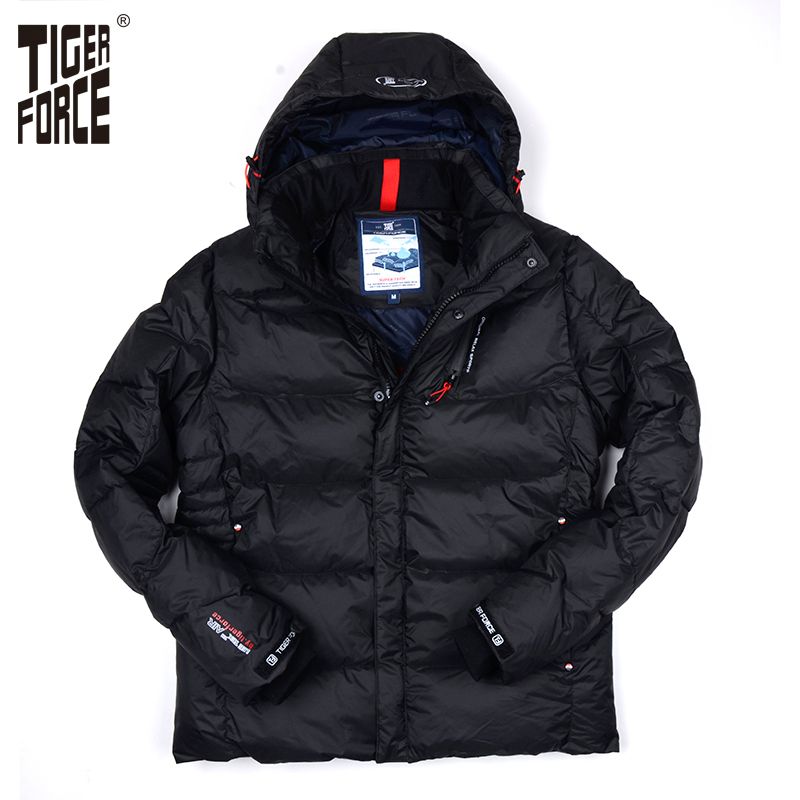 TIGER FORCE Windbreaker Active Jacket Men Insulated Quilted Lined Coat Casual Shell with Hoodie