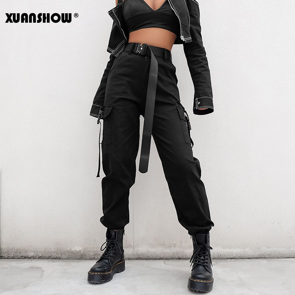 Compra Fashion Xuanshow Streetwear Cargo Pants Mujer Casual Joggers Cintura  Alta Pantalones Sueltos Para Mujer Estilo Coreano Pantalones Para Mujer  Pantalon Femme Barato | Entrega Rápida Y Calidad | Es.Dhgate