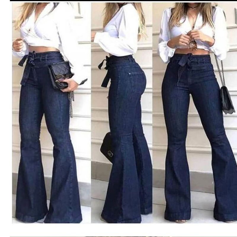 Compre 2020 Mujeres New South American Street Fresco De Talle Alto Pantalones  Campana Micro Elástico Con Cordones Pantalones Anchos De La Pierna De Los  Pantalones Vaqueros A 45,78 € Del Justin77 | Es.Dhgate.Com
