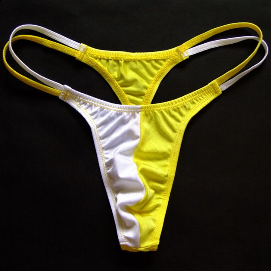 Wholesale Gender Hit Color Sexy Thong G String Men Swimmwear Double