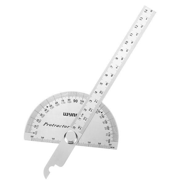 Surface Polish Stainless Steel 180 Degree Protractor Angle Ruler Measuring Tool