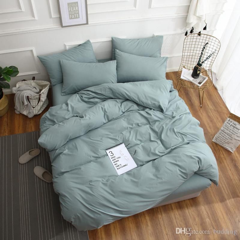 Bedding Sets Simple Bedding Solid Color Home Textile Sheets
