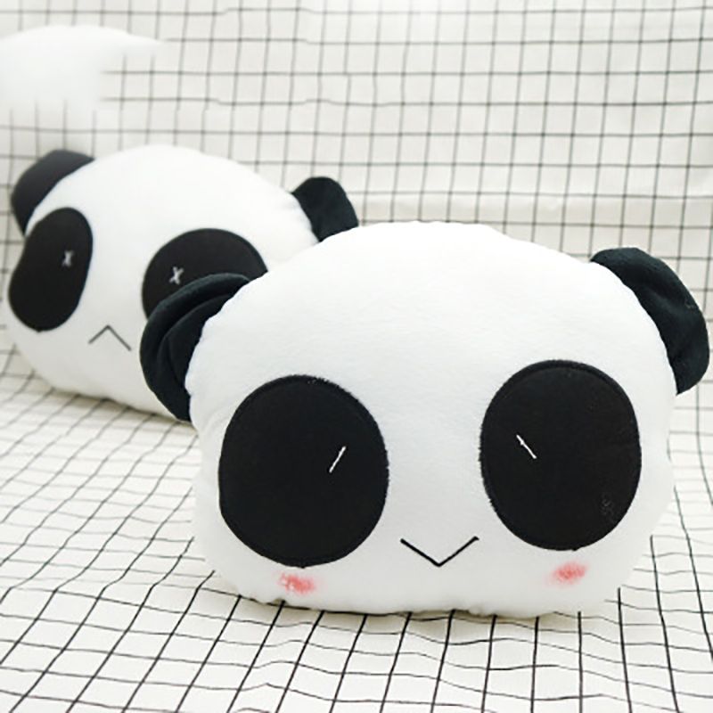 Factory Direct Short Plush Cartoon Car Headrest Cute Panda Smile