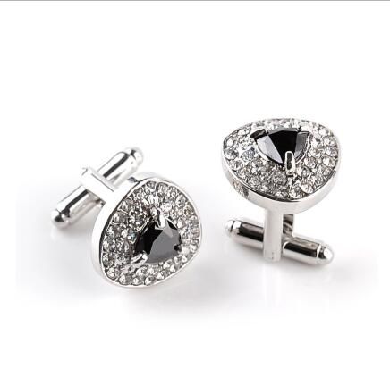 Hosaire 1 Paar Manschettenkn/öpfe Mode Runde Form Schwarz Hemd Cufflinks
