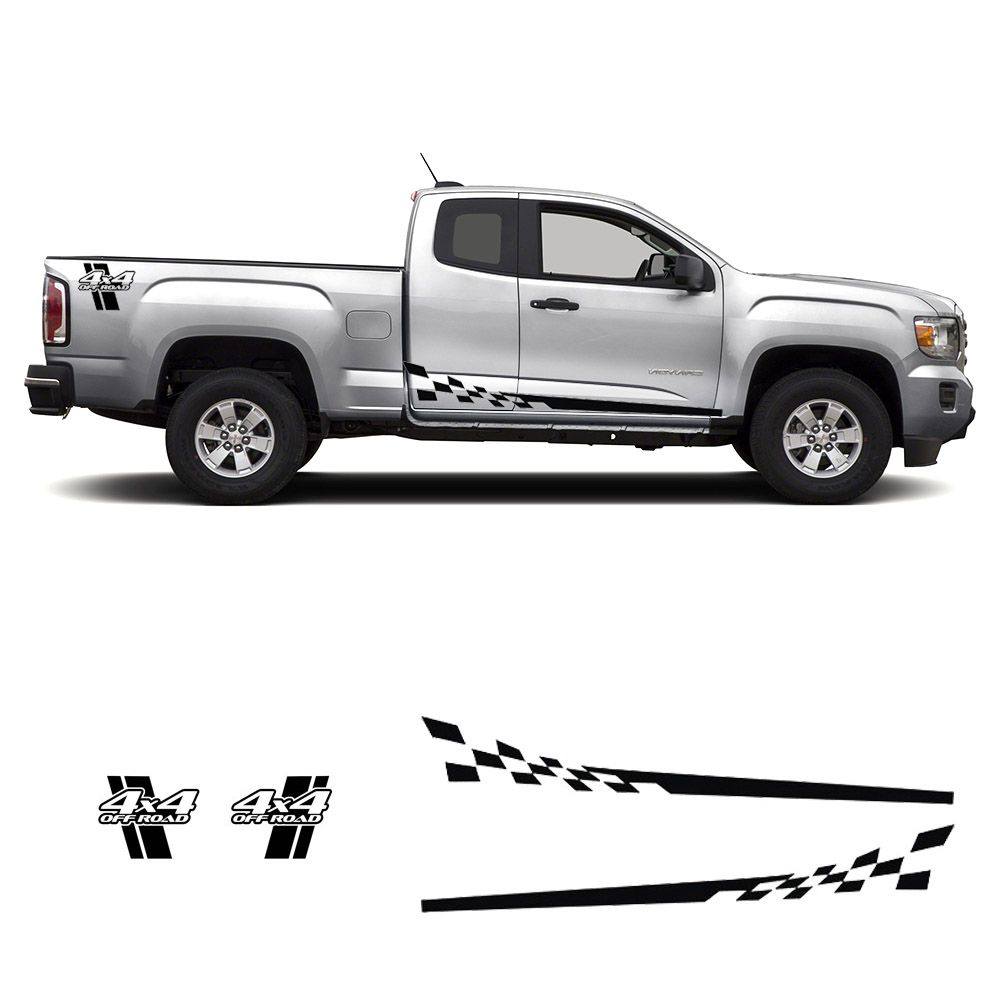 Rear Side Bed Racing Stripes Compatible with Gmc Canyon 4x4 Vinyl Stickers decals Graphics 