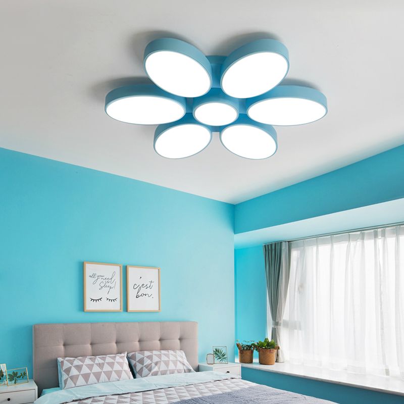 2019 Modern Iron Flowers Led Ceiling Lamp Boy Girl Bedroom Kids