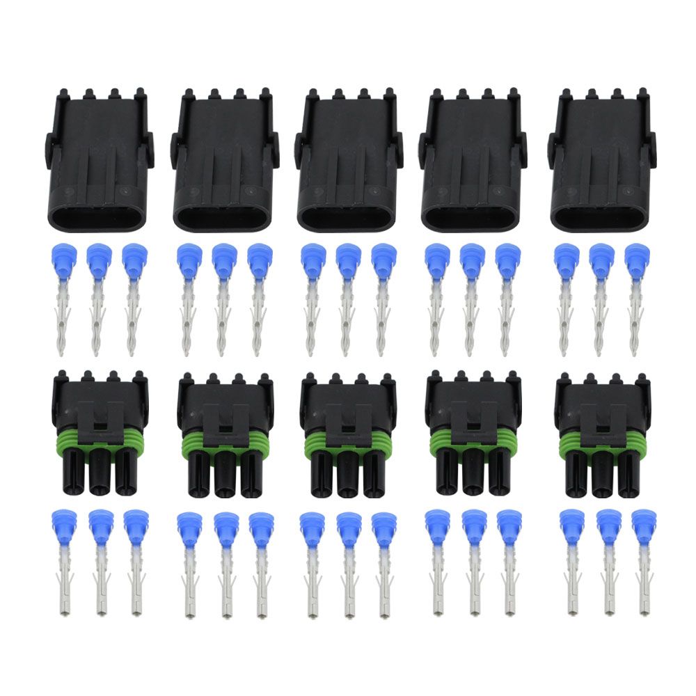 Weatherpack 3 Pin Sealed Wiring Connector Kit NEW!