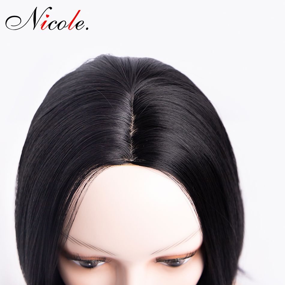 Nicole Straight Soft Synthetic Wig Black To Burgundy Ombre Hair