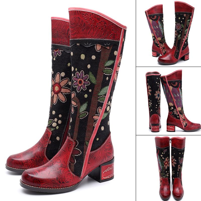 vintage style knee high boots