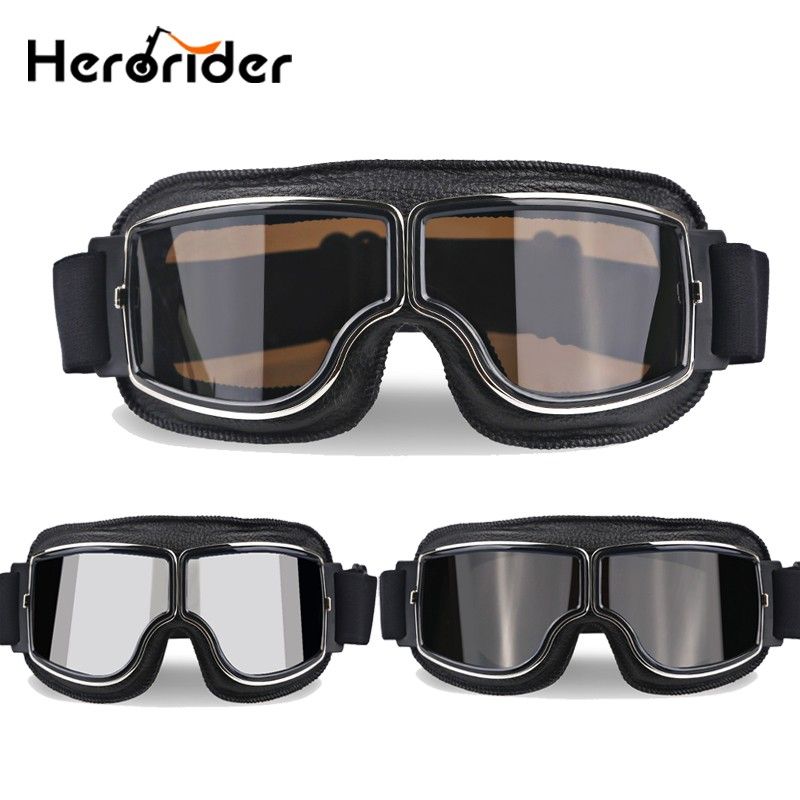 1pcs Motorcycle Cruiser Pilot Glasses Helmet Eyewear Goggles Retro Goggle Bike