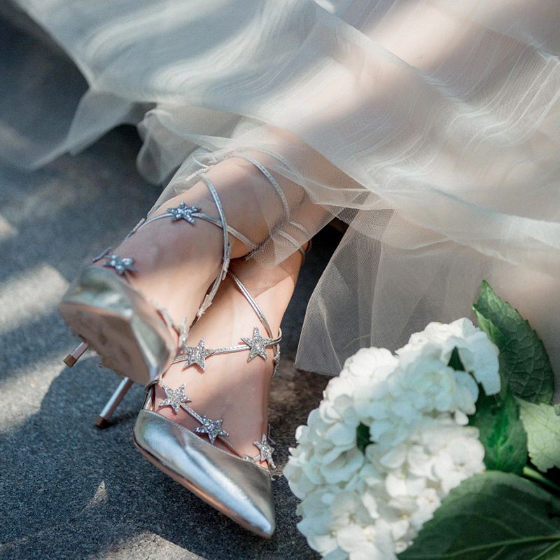 2019 New Design Boussac Star Rhinestone High Heel Women Sandals